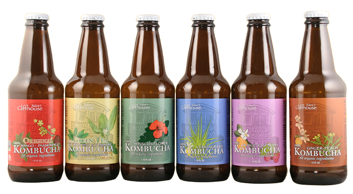 All six Cliffhouse Kombucha flavors